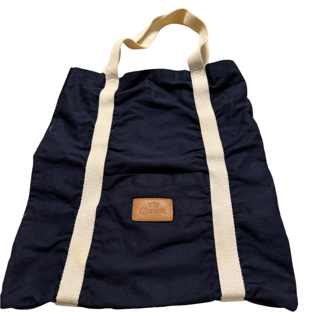Corona cotton tote bag in Navy. Front pocket. GUC - Picture 1 of 2